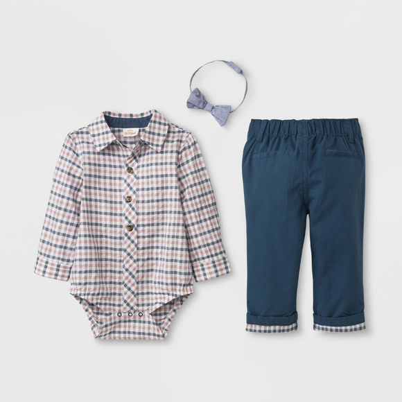 Cat & Jack Other - Baby Boy 6 9 18 Months Bowtie Shirt Bodysuit Pants